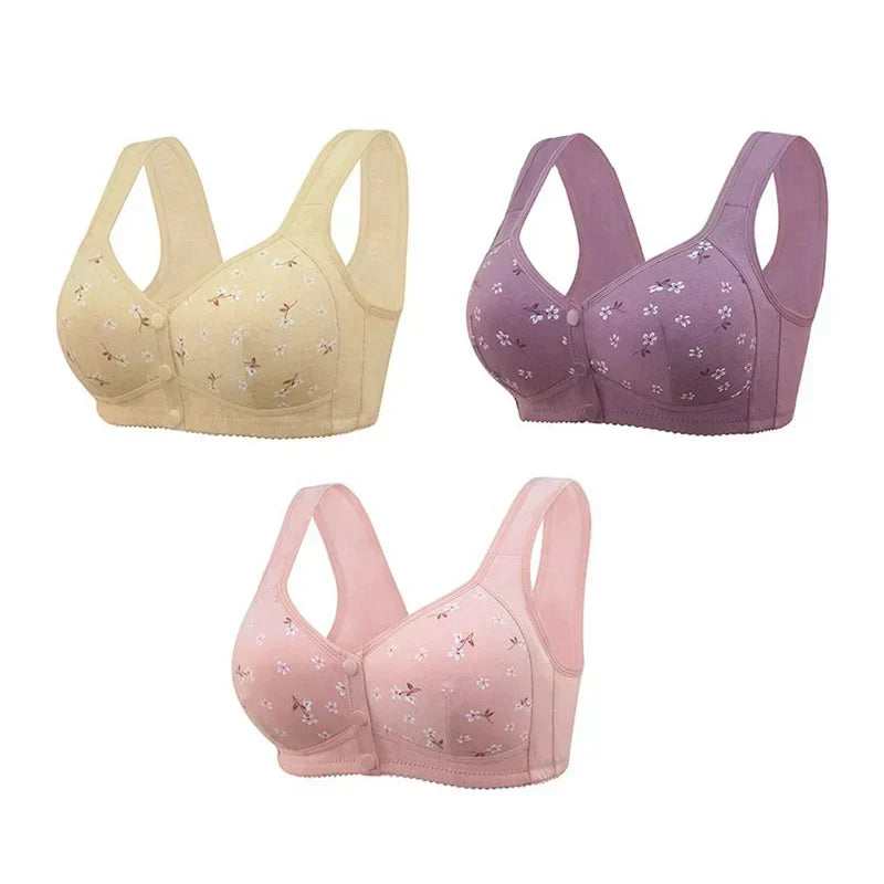 2025 New Anti Sagging Front Open Cooling Cotton Bra [pack of 3]